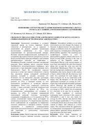 ИЗМЕНЕНИЕ СТРУКТУРЫ ЛИСТА И ПИГМЕНТНОГО КОМПЛЕКСА BETULA PENDULA В УСЛОВИЯХ АЭРОТЕХНОГЕННОГО ЗАГРЯЗНЕНИЯ