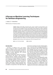 A SURVEY ON MACHINE LEARNING TECHNIQUES FOR SOFTWARE ENGINEERING