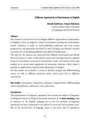 Different Approaches to Enantiosemy in English