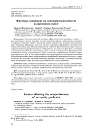 Факторы, влияющие на конкуренто способность выпускников вузов