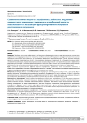 Сравнение влияния медного хлорофиллина, рибоксина, индралина и совместного применения глутатиона и аскорбиновой кислоты на выживаемость мышей при фракционированном облучении рентгеновским излучением