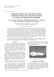 ХАРАКТЕРИСТИКИ КУЧЕВО-ДОЖДЕВОГО ОБЛАКА С ВОДЯНЫМ СМЕРЧЕМ НАД ЛАДОЖСКИМ ОЗЕРОМ ПО ДАННЫМ ДИСТАНЦИОННЫХ ИЗМЕРЕНИЙ