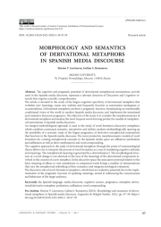 МОРФОЛОГИЯ И СЕМАНТИКА СЛОВООБРАЗОВАТЕЛЬНОЙ МЕТАФОРЫ В ИСПАНСКОМ МЕДИЙНОМ ДИСКУРСЕ