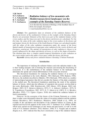 РАДИАЦИОННЫЙ БАЛАНС НИЗКОГОРНЫХ СУБСРЕДИЗЕМНОМОРСКИХ ЛАНДШАФТОВ (НА ПРИМЕРЕ КАРАДАГСКОГО ЗАПОВЕДНИКА)