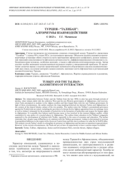 ТУРЦИЯ-“ТАЛИБАН”: АЛГОРИТМЫ ВЗАИМОДЕЙСТВИЯ