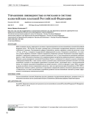 Управление ликвидностью и рисками в системе казначейских платежей Российской Федерации