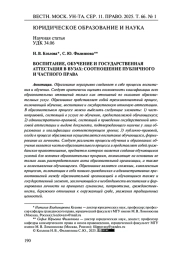 ВОСПИТАНИЕ, ОБУЧЕНИЕ И ГОСУДАРСТВЕННАЯ АТТЕСТАЦИЯ В ВУЗАХ: СООТНОШЕНИЕ ПУБЛИЧНОГО И ЧАСТНОГО ПРАВА