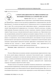 САМООРГАНИЗАЦИЯ И ПРОГРЕССИВНАЯ ХИМИЧЕСКАЯ ЭВОЛЮЦИЯ ОТКРЫТЫХ КАТАЛИТИЧЕСКИХ СИСТЕМ