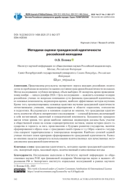 МЕТОДИКИ ОЦЕНКИ ГРАЖДАНСКОЙ ИДЕНТИЧНОСТИ РОССИЙСКОЙ МОЛОДЕЖИ