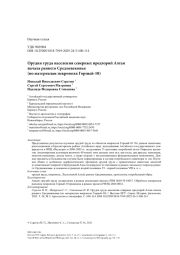 Орудия труда населения северных предгорий Алтая начала раннего Средневековья (по материалам некрополя Горный-10)