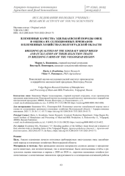 ПЛЕМЕННЫЕ КАЧЕСТВА ЭДИЛЬБАЕВСКОЙ ПОРОДЫ ОВЕЦ И ОЦЕНКА ИХ СЕЛЕКЦИОННЫХ ПРИЗНАКОВ В ПЛЕМЕННЫХ ХОЗЯЙСТВАХ ВОЛГОГРАДСКОЙ ОБЛАСТИ