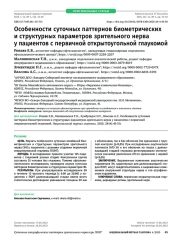 Особенности суточных паттернов биометрических и структурных параметров зрительного нерва у пациентов с первичной открытоугольной глаукомой