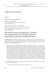 ЭМОТИВНАЯ ЛЕКСИКА В КИНОДИСКУРСЕ С ПОЗИЦИИ ЛИНГВОКРЕАТИВНОСТИ (НА МАТЕРИАЛЕ ФИЛЬМОВ НА АНГЛИЙСКОМ, РУССКОМ И КИТАЙСКОМ ЯЗЫКАХ)