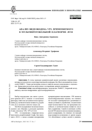 АНАЛИЗ ВИДЕОКОДЕКА VP9, ПРИМЕНЯЕМОГО В МУЛЬТИПРОТОКОЛЬНОЙ ПЛАТФОРМЕ JITSI