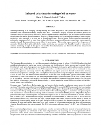 Infrared polarimetric sensing of oil on water